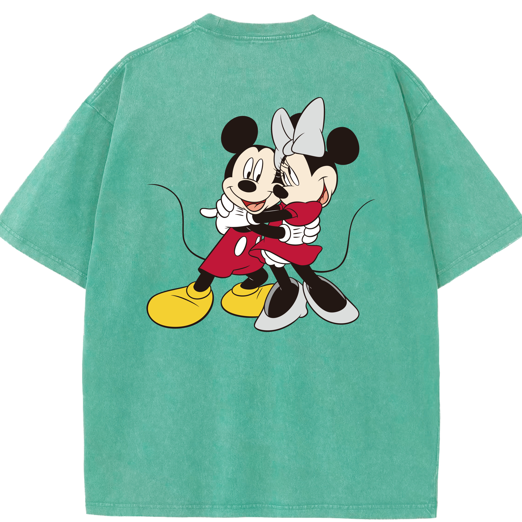 （画像用） ミッキーマウス Mickey Mouse 綿100% ヴィンテージ風 半袖Tシャツ（背面プリント）